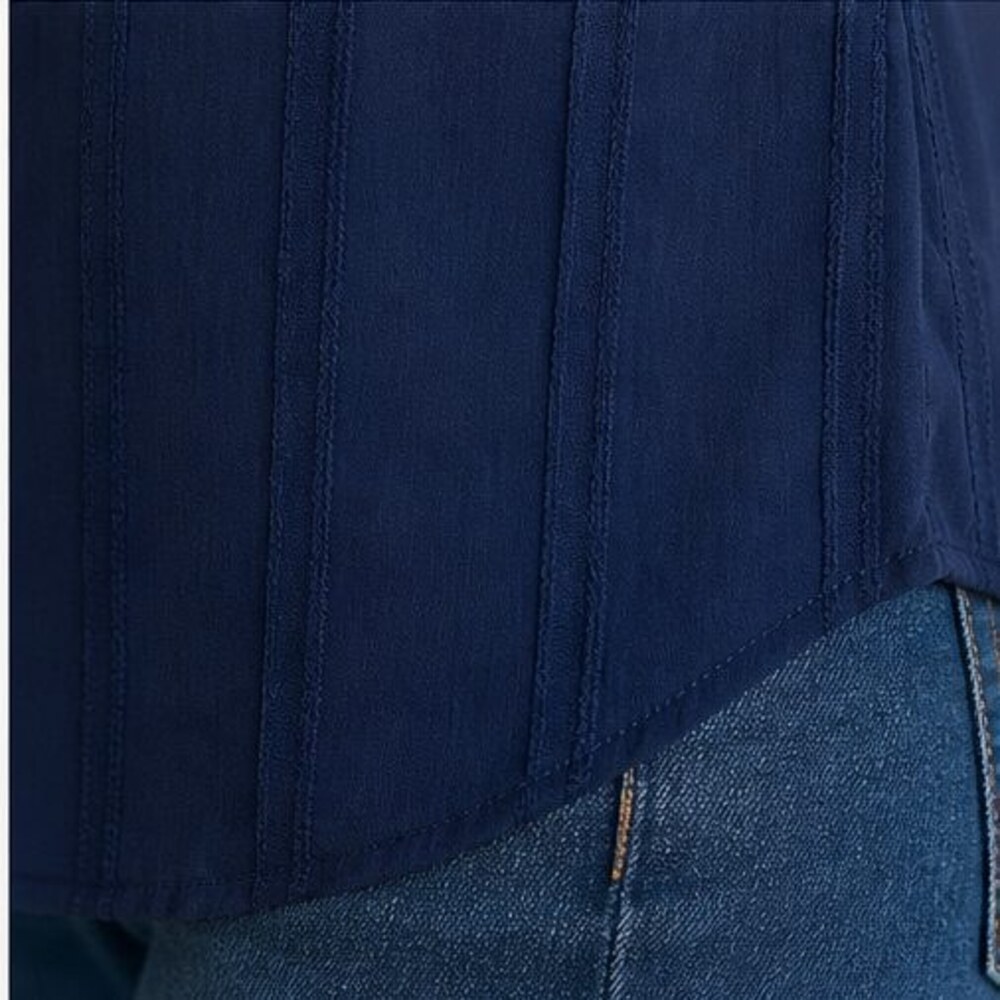 Navy Ruffle Blouse - Picture 6 of 6